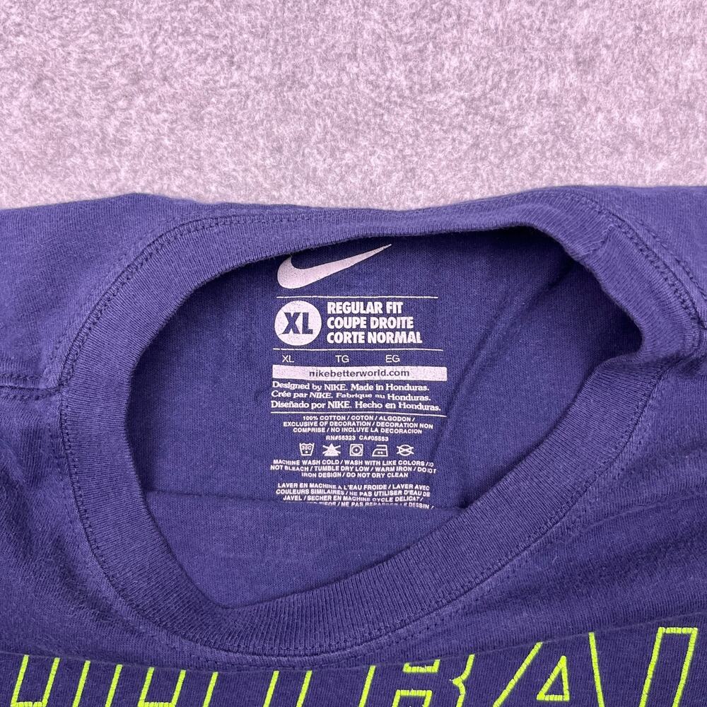 Nike Seattle Seahawks T-Shirt Mens XL Blue Cotton Football NFL Short Sleeve - Picture 4 of 9
